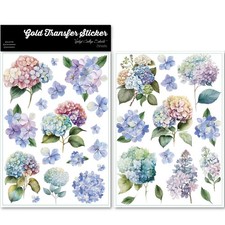 Hydrangea UV-DTF Rub On Transfers Stickers Crystal Cold Decal Crafts Glass Metal
