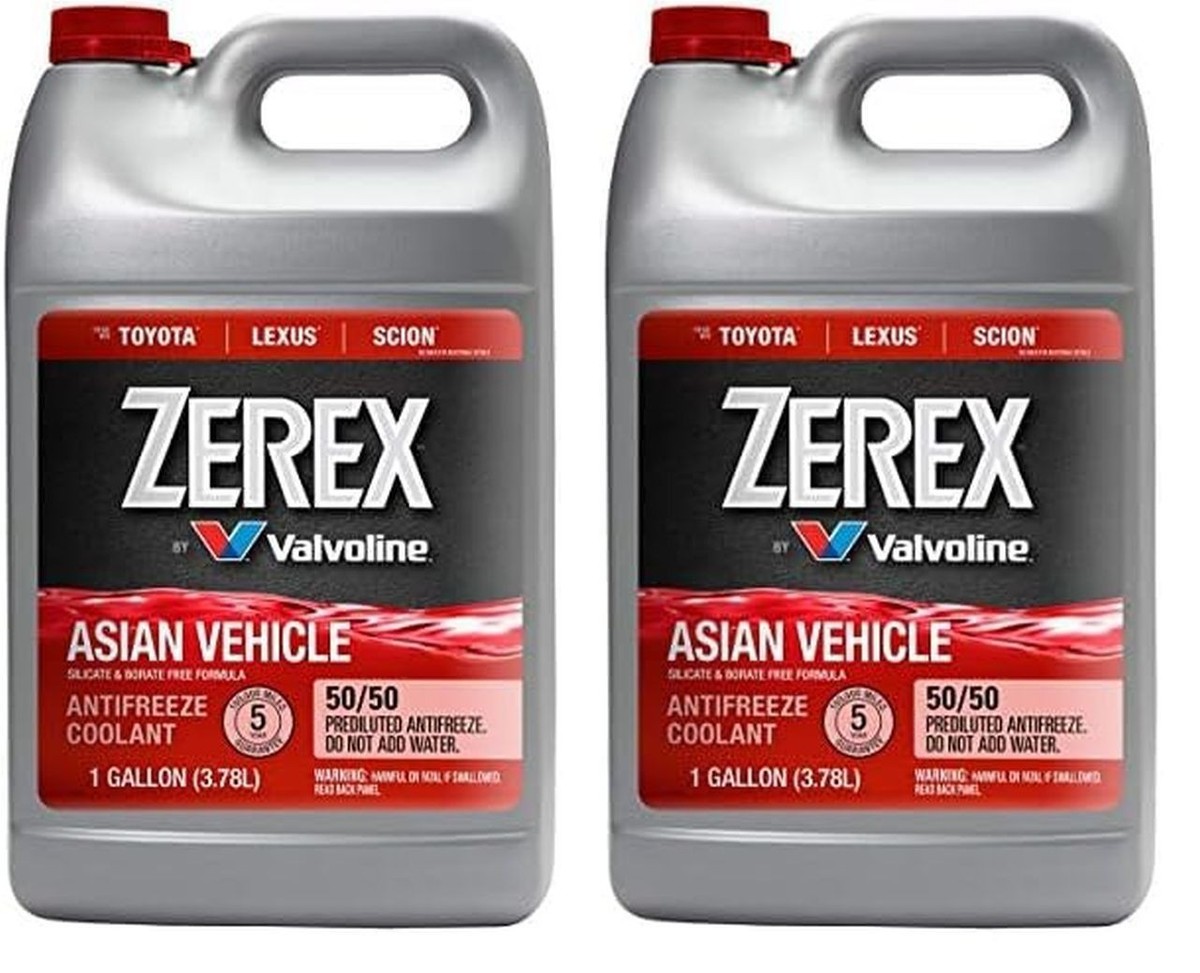 2) GALLON ZEREX RED/Pink 50/50 Engine Coolant Antifreeze For LEXUS