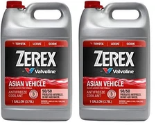 (2) GALLON ZEREX RED/Pink 50/50 Engine Coolant Antifreeze For LEXUS SCION TOYOTA