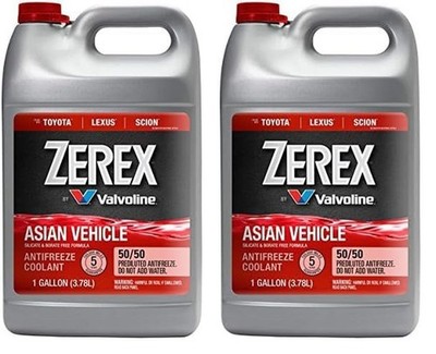 2 GALLON ZEREX RED/Pink 50/50 Coolant Antifreeze For HYUNDAI MAZDA NISSAN SUBARU