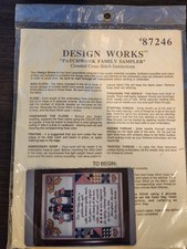 Vintage "Our Family" Sampler Counted Cross Stitch Kit, 11x14