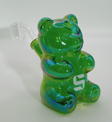 Silo Glass Gummy Bear Water Bong smoking hooka Green mini