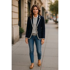 Womens J.Crew Preppy HackingWool Blazer Size 2 Business Casual Officewear