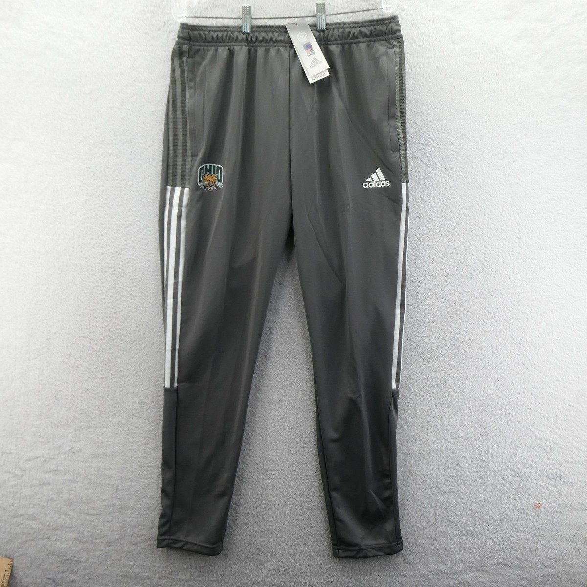 Adidas Pants Mens Large Ohio Bobcats Gray Primegreen Aeroready
