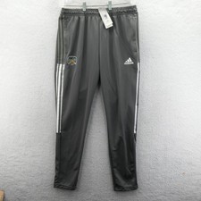 Adidas Pants Mens Large Ohio Bobcats Gray Primegreen Aeroready Track Tapered New