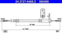 NEU - ATE 24.3727-0468.2 Seilzug, Feststellbremse FüR MERCEDES-BENZ