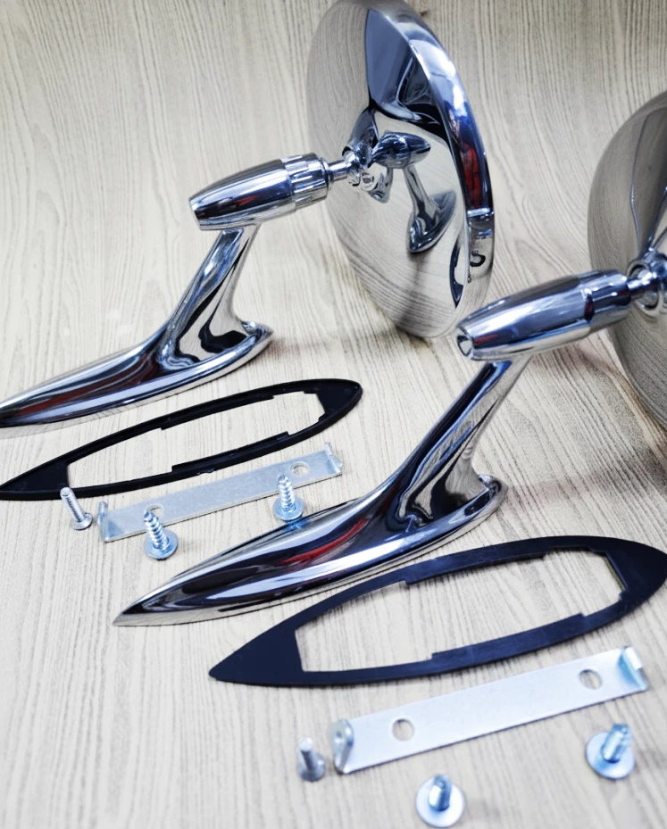 1958–1963 Aston Martin DB4 GT Zagato COUPE CHROME SIDE VIEW MIRROR ALLOY PAIR - Image 4 of 4