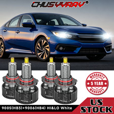 For 1990-2015 Honda Civic 90059006 Led Headlamps Hilow Beam 4x Bulbs Kit White For 1990-2015 Honda Civic 90059006 Led Headlamps Hilow Beam 4x Bulbs Kit White