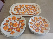 vaisselle en mélamine Voluform vintage  camping : lot assiettes et plats