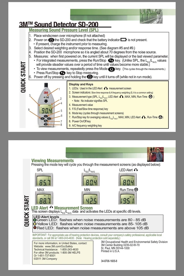 Detector de sonido 3M TSI Quest SD-200 monitor niveles de ruido Foto 2 de 4