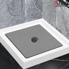 Non Slip Shower Mat Anti Slip Loofah Bath Mat Drain Hole Quick Dry PVC 24x24 New