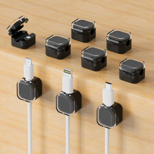 9-Pack Magnetic Cord Holder - Magnetic Cable Clips Strong Adhesive Desk Cable Ma