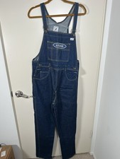 Vintage Guess Georges Marciano Mens Grey Acid Wash Denim Overalls USA Made XL