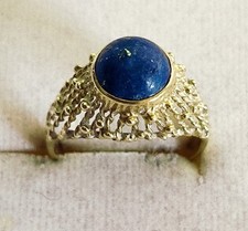Goldring Gelbgold Ring 333 mit elegante Lapislazuli, Gr.54, Art Deco, Top 🌺🌺🌺