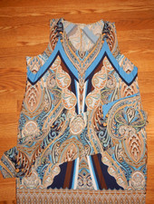 World Unity Women's Mid Dress Large Paisley Sleeveless w/Ruffle Dress Size 3X