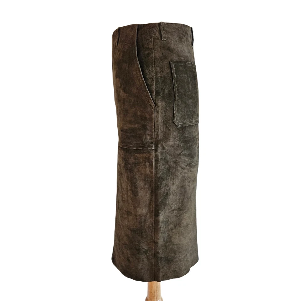 Falda midi de mujer Bally de gamuza con bolsillo Foto 4 de 4