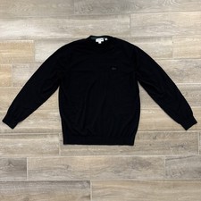 Lacoste Mens Crew Neck Merino Wool Sweater Size XXL FR 7 Black