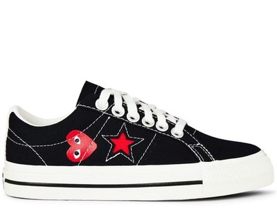 COMME DES GARCONS PLAY x CONVERSE ONE STAR OX SNEAKERS SHOES WOMEN A01791C