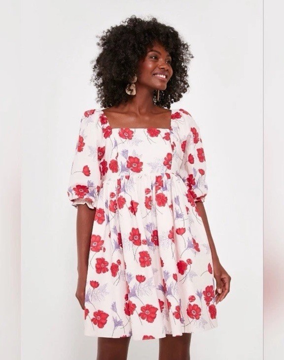 Tuckernuck Hyacinth House Women's Veronica Square Neck Pink Floral Size L