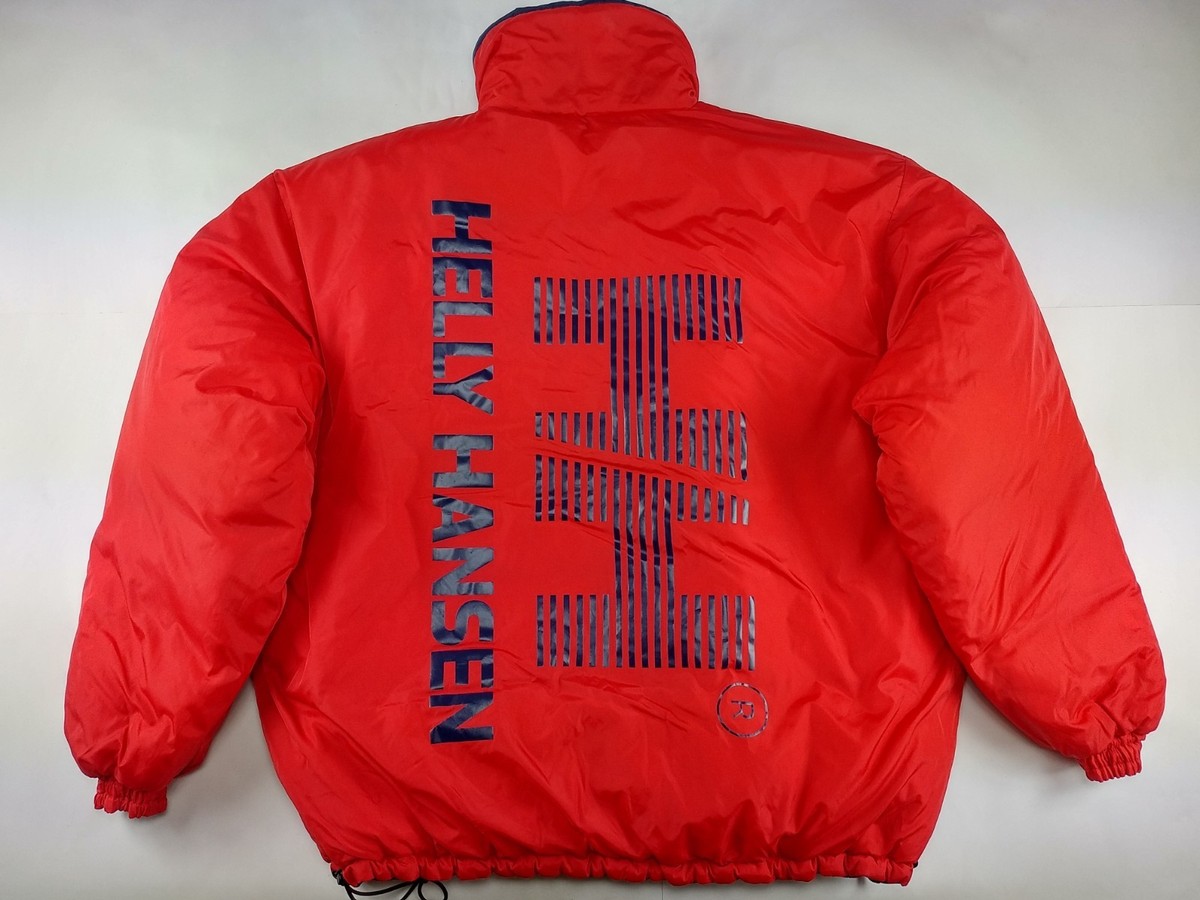 Helly Hansen Puffer Jacket, Vintage Red Windbreaker, 90s Hip Hop
