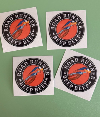 x4 Road Runner Sticker Plymouth Beep Beep Decal Round 2 Inch Laminated Vinyl Car