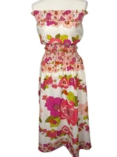 ANTHROPOLOGIE LOVE THE LABEL Birar Smocked Floral Top & Skirt SET Sz XS-S EUC