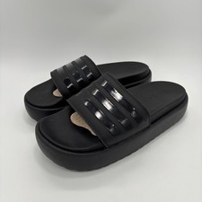 Adidas Adilette Platform Slides Chunky Sandals HQ6179 Black Size 9 Womens