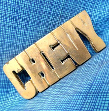 CHEVY Belt Buckle Iconic 70s Cut Out Brass Name Vintage Baron Taiwan   .DBD760