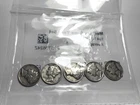 Mercury Silver Dimes 5 Lot 1941 1942 1943 1944 1945 Circulated Littleton Coin