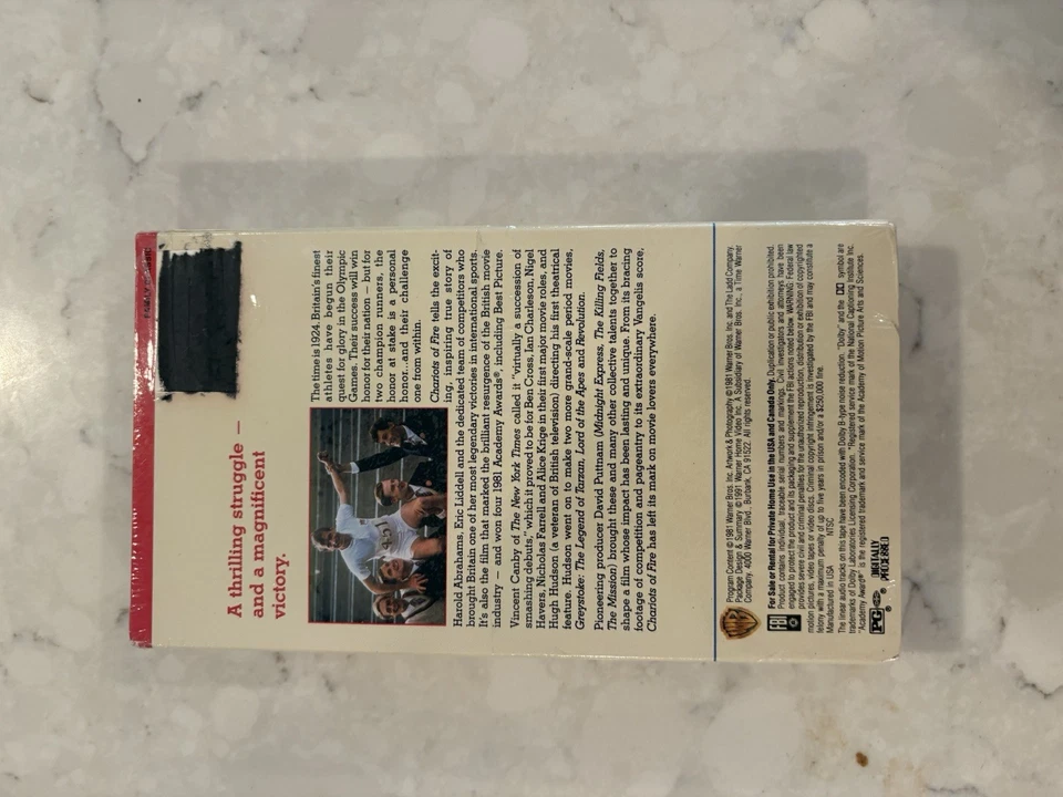 Chariots of Fire (VHS, 1992) (New Sealed/Watermarks) FREE SHIPPING - Image 2 of 2