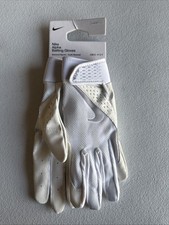 Nike Alpha Batting Gloves Youth Unisex White/White/White Youth Large  INV305 