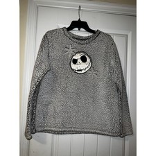 Disney Tim Burton nightmare before christmas sleepwear GREY jack skellington MED