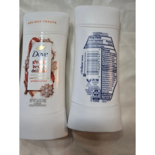 Dove Holiday Treats Deodorant Sugar Cookie Sprinkle Gingerbread Delight 3pk - Afbeelding 2 van 2