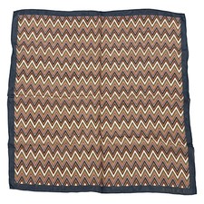 Anne Klein Silk Scarf Chevron Zigzag Pattern 21"x21" Square Multicolor