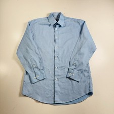Perry Ellis Portfolio Shirt Light Blue Slim Fit Long Sleeve Mens Size 15.5 32/33
