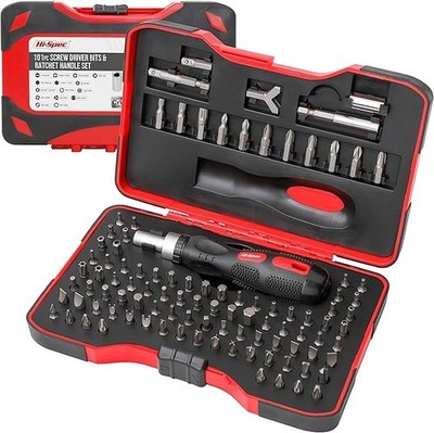 Hi-Spec 101pc 1/4  Hex Multi Bits Screwdriver & Ratcheting Handle Tool Set Kit.