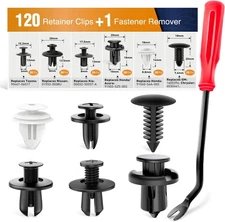 GOOACC 120PCS Car Bumper Push 120Pcs Clips + Remover, + Remover 