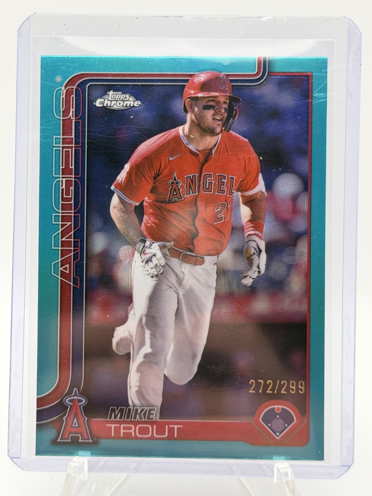 2025 Topps Chrome - Mike Trout #100 Aqua Refractor /199