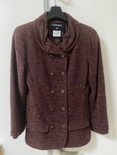 Early 2000 Vintage Chanel Burgundy Tailored Jacket Skirt