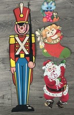 Vintage Die-Cut Christmas Beistle Soldier And Santa And Others Lot Of 4
