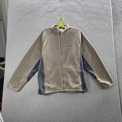 Helly Hansen Men Jacket L/G Beige Colorblock Fleece Activewear Zipper Long