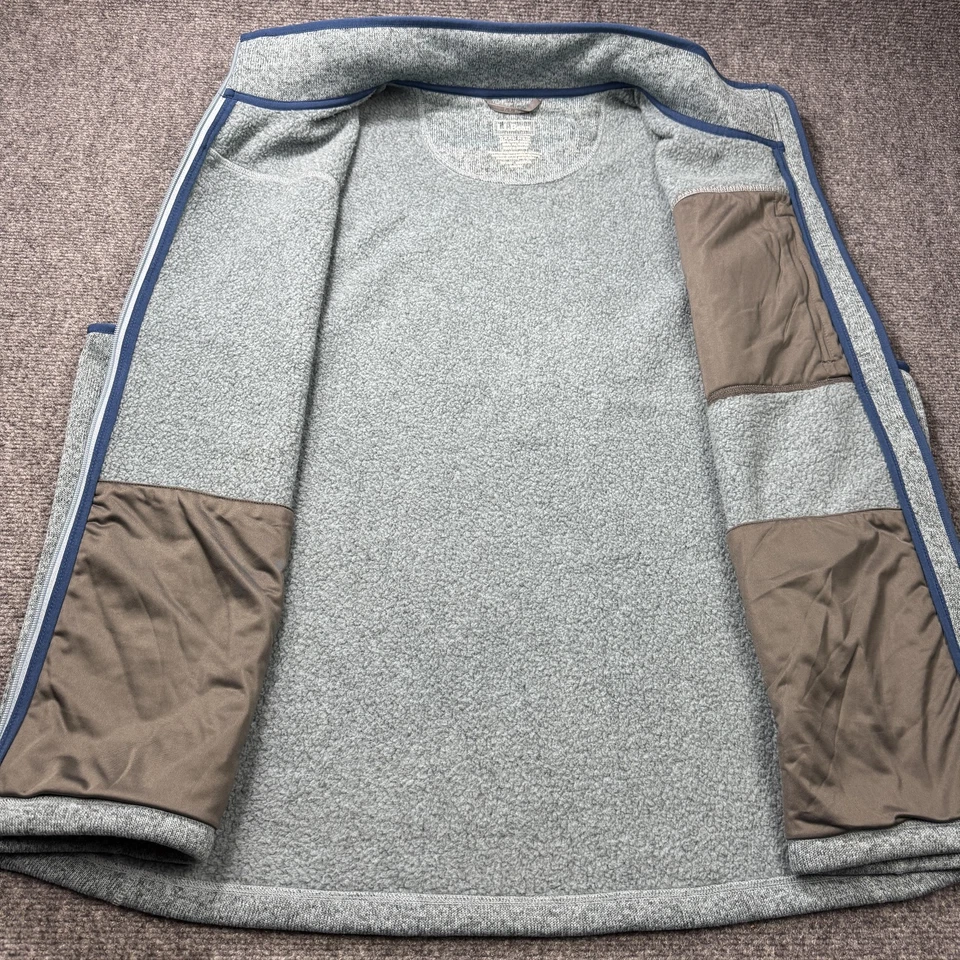 LL Bean Vest Mens 3XL Gray Slightly Fitted Fleece Full Zip Outdoors Pockets - Image 4 of 4
