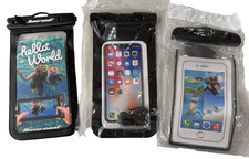 Set of 3 Waterproof Cell Phone Pouches for snorkel, scuba, swimming, boating