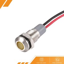 Signal Indicator Light - AC/DC 12V-24V 8mm Yellow LED Metal Shell