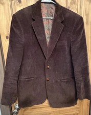 Lauren Ralph Lauren 42R Brown Corduroy Blazer Sport Coat Paisley Lined 2 Button