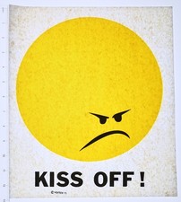 Original VINTAGE 1970s Heat Transfer | Kiss Off Smiley Face - Vortex '75