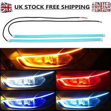 🏅2x Sequential LED Strip Turn Signal Indicator DRL Car Daytime Running Light UK