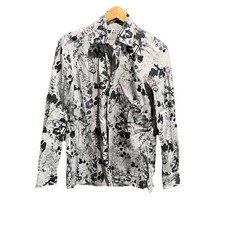 Kiton Gray Floral Cotton Long Sleeve Men's Snap Button Down Shirt Size 38