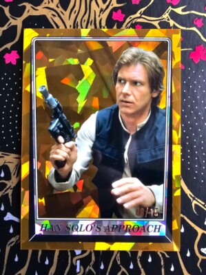 2023 Topps Star Wars ROTJ Chrom Saphir #98 Han Solos Approach Gold 8/15