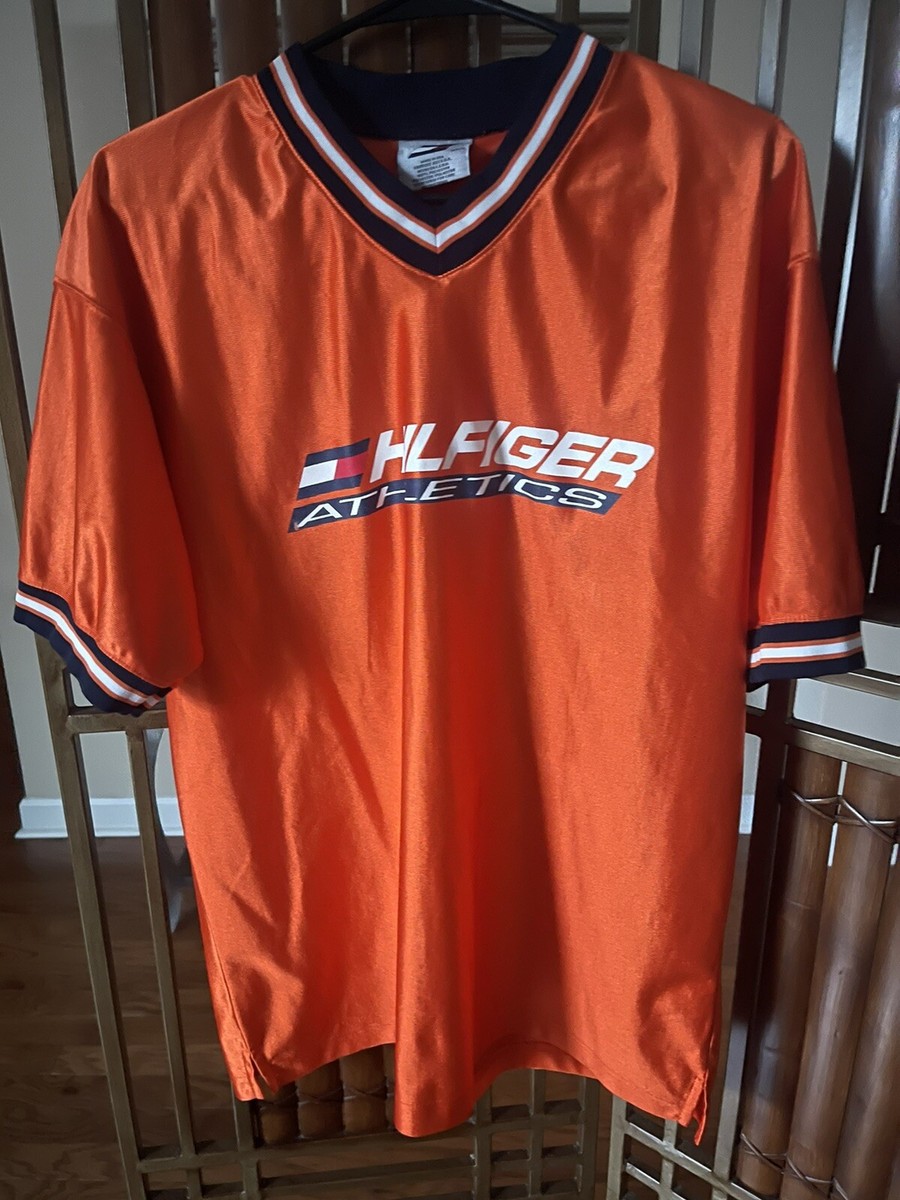 Vintage 90s Tommy Hilfiger Athletics Jersey Orange Size